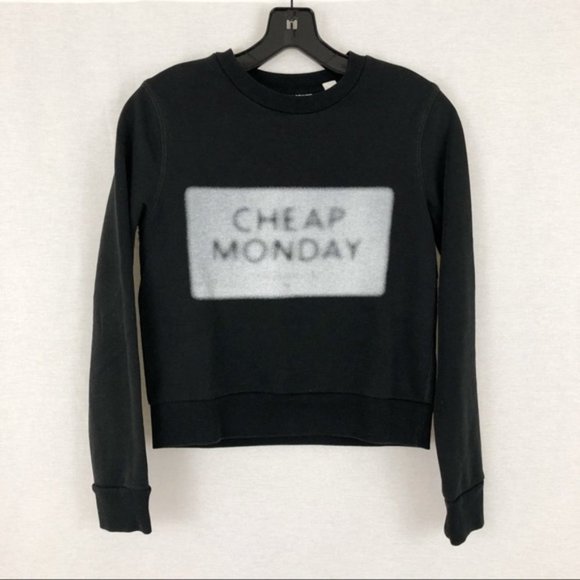 Cheap Monday Blurry Logo Shrunken Sweatshirt - Picture 3 of 6